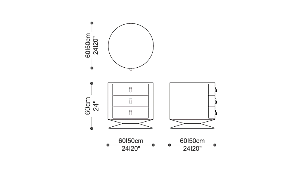 Image of the main dimensions of the product